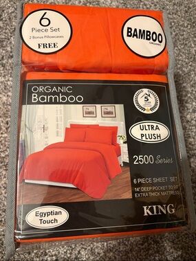 Ultra Plush Red King 6-Piece Sheet Set